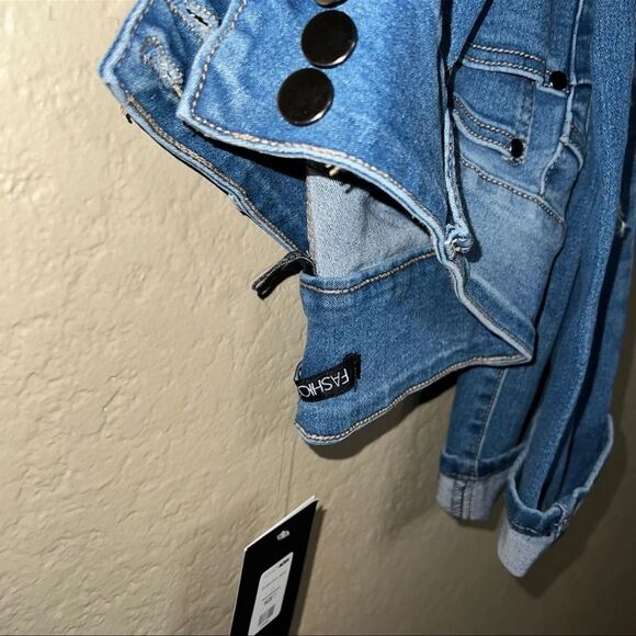 NWT Fashion Nova High Waisted Demi Skinny Jeans Sz 7 - color blue - Picture 6 of 12